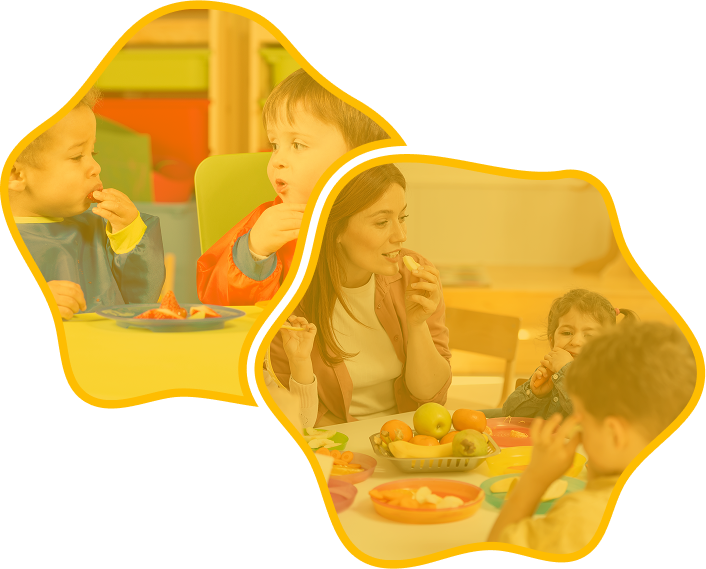 kids taking food with teacher kids taking food with teacher