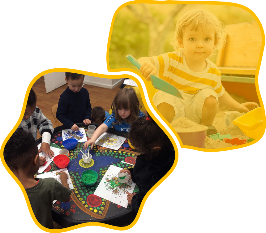 kids making drawing