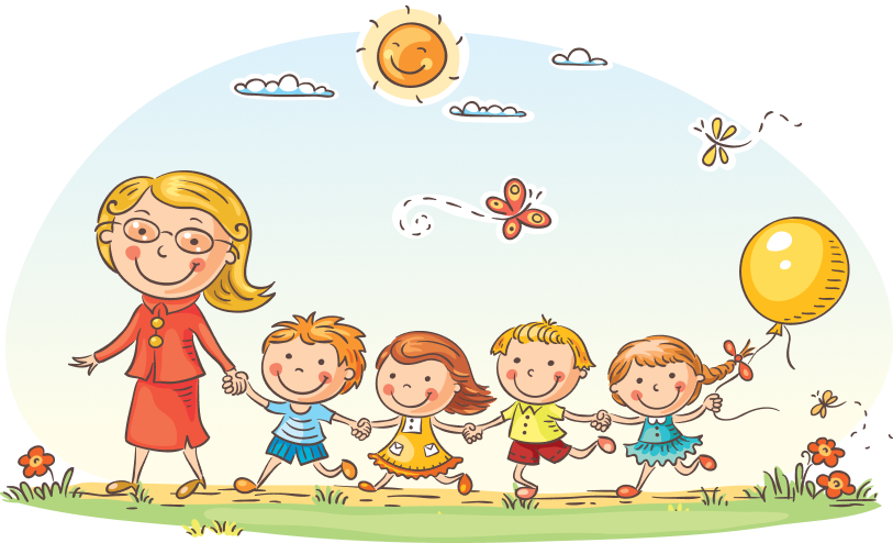 kids playing with teachers