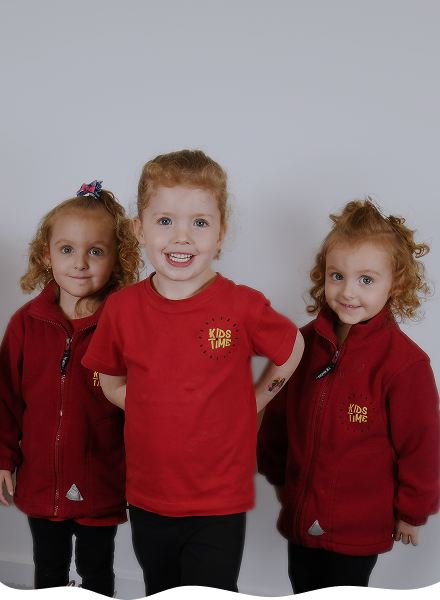 kids time in red shirt
